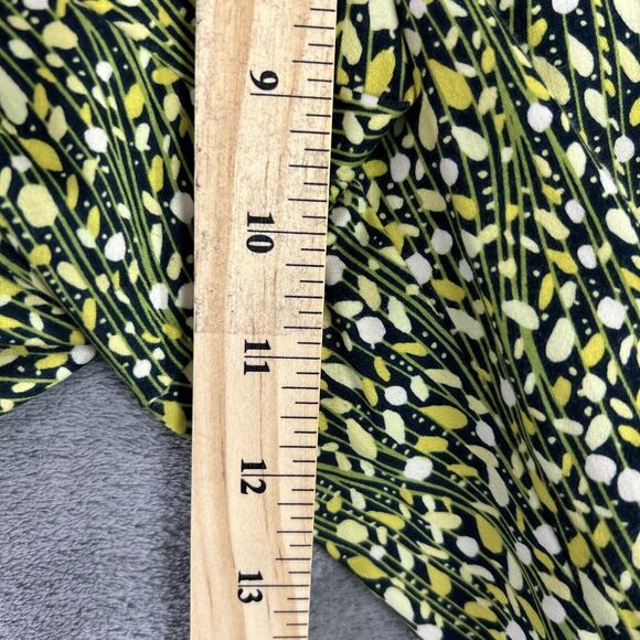 Sigrid Olsen Size 6 Yellow Green‎ Vine Floral Cotton Cropped Pants Boho Festival - Picture 6 of 10